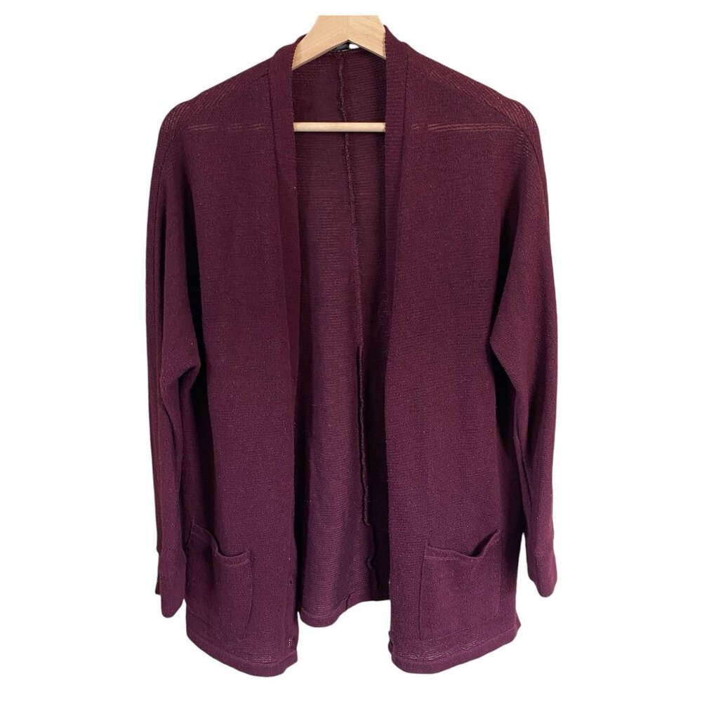 American Eagle Outfitters Maroon Button-up Knit Cardigan Medium